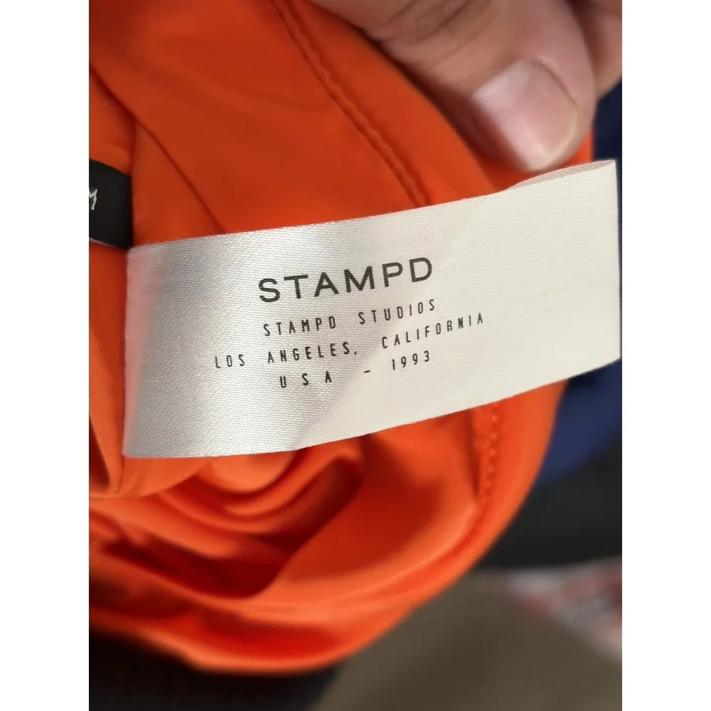 Stampd Men's Black/Orange Graphic Reversible Bomber Jacket $525